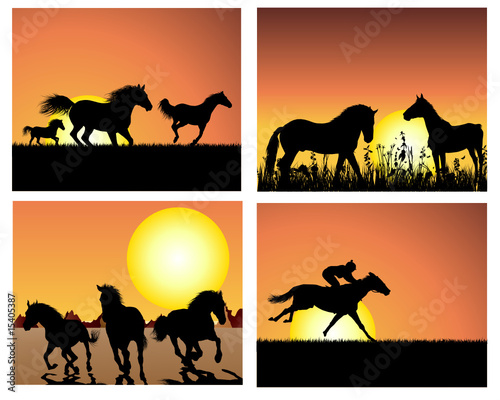 sunset horse set