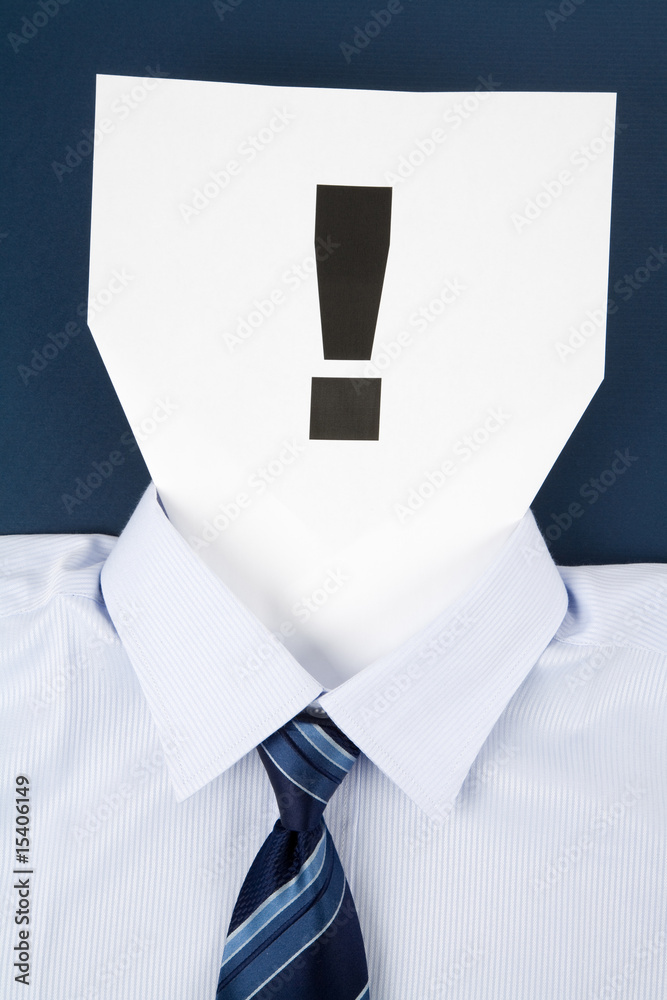 Paper Face and Exclamation Point Paper Face and Exclamation Point