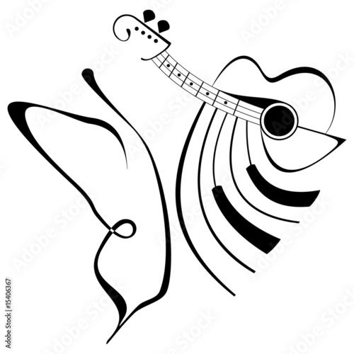 Musical butterfly tattoo - live music