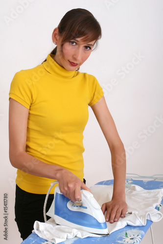 woman ironing
