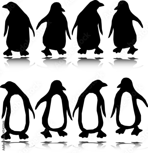 penguin vector silhouettes