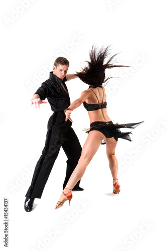 dancers in action isolated on white