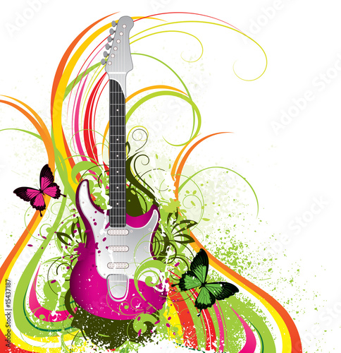 Musical composition with a guitar