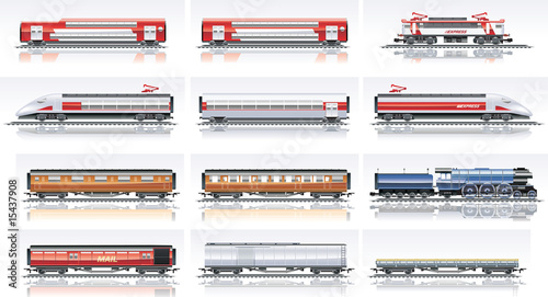 Vector railroad transportation icon set. Part 2