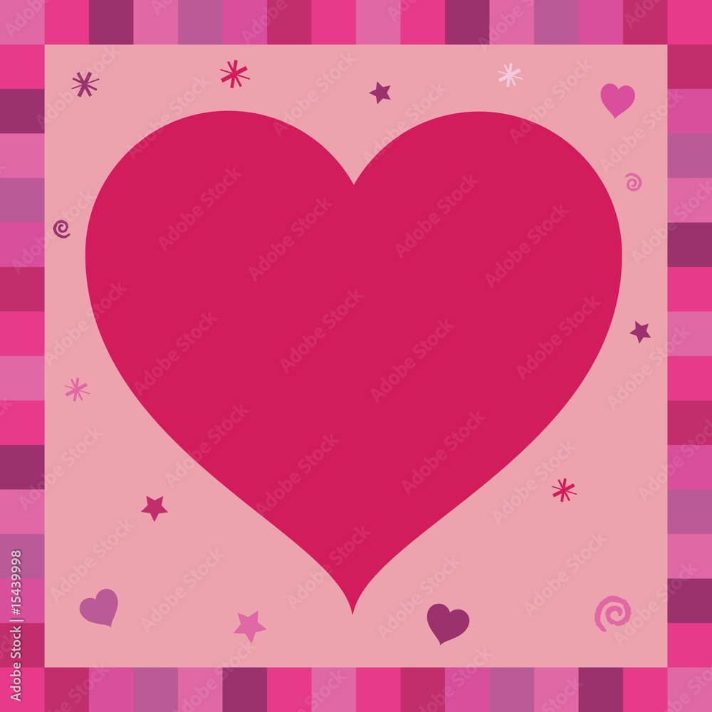 pink heart greeting card
