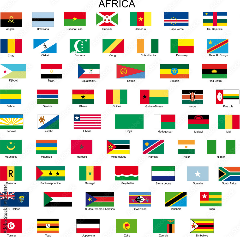Afrika Flaggen Stock Vektorgrafik Adobe Stock