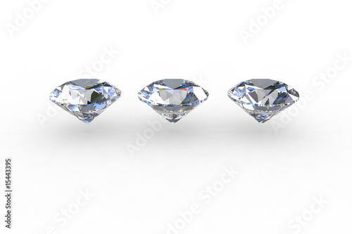 Three Round Euro Cut Diamond Gemstones