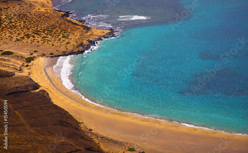 beautiful beach and sea in Lanzarote Spain