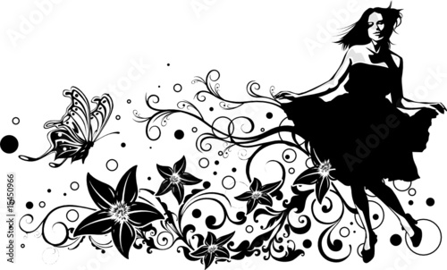 female and Butterfly