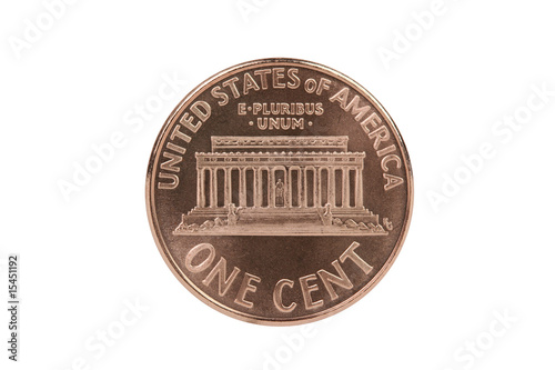 Abraham Lincoln cent reverse coin with clipping path