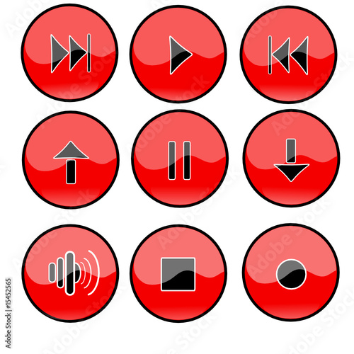 Red media buttons