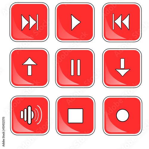 Red media buttons
