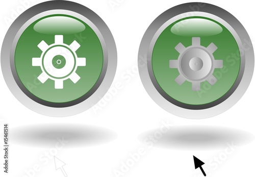 bouton cliquable 2 positions roue crantée