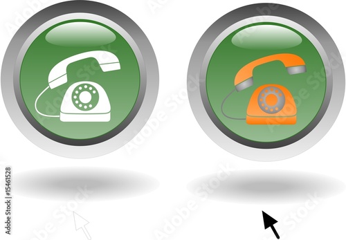 bouton cliquable 2 positions, téléphone