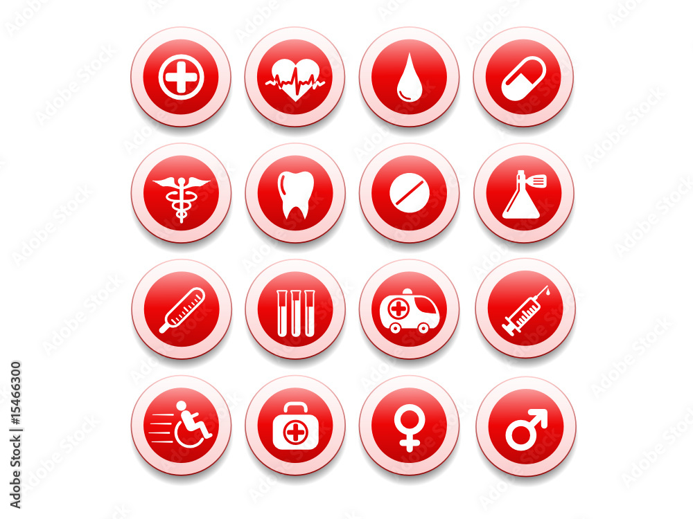 Medical and health care vector icons
