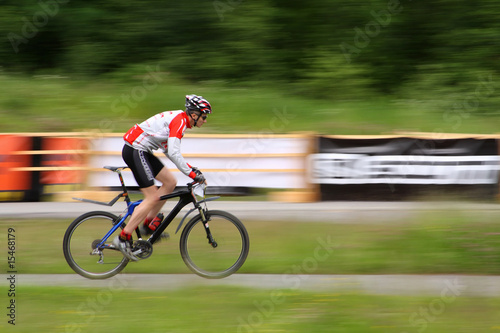 Mountain Biker in race