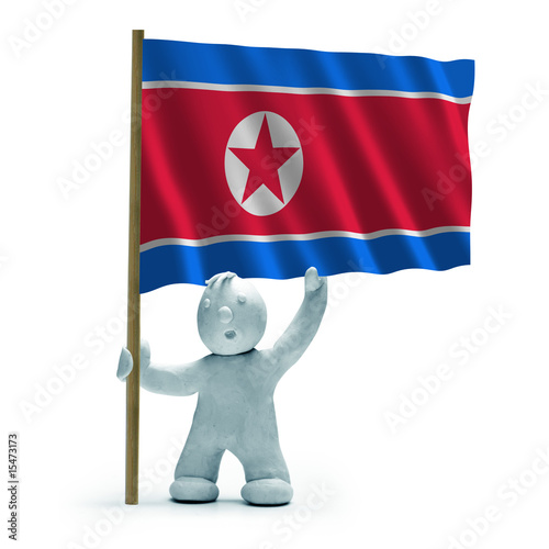 nord korea flagge staunen photo