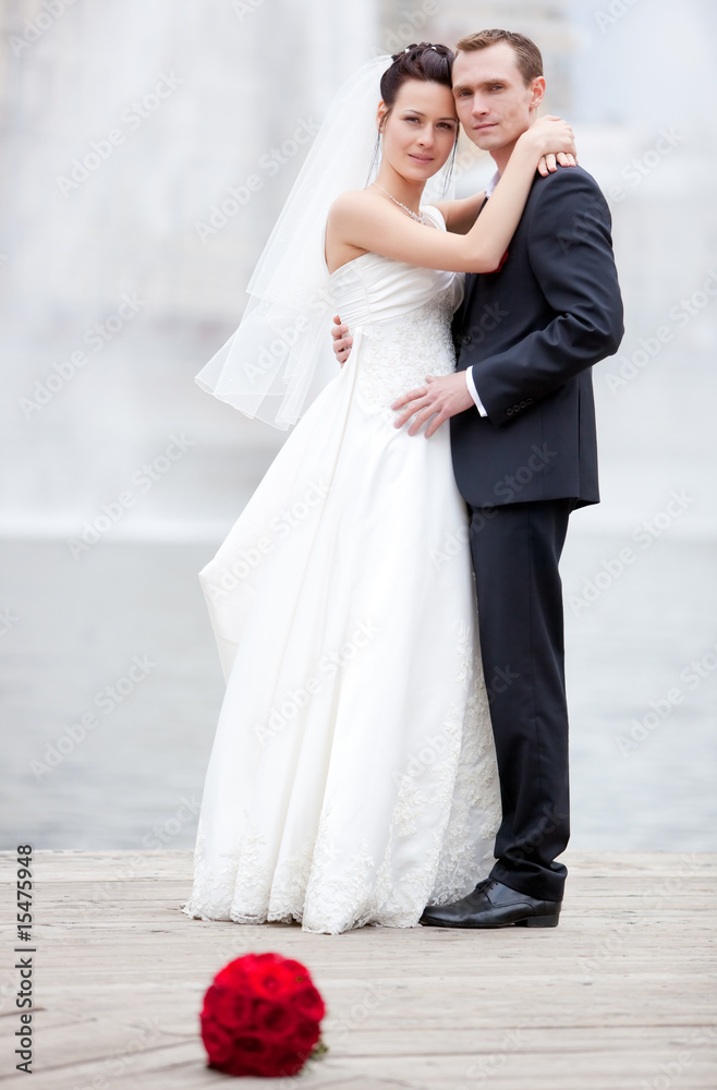 Naklejka premium Young couple wedding