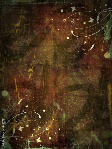 Grunge floral background with space for your text