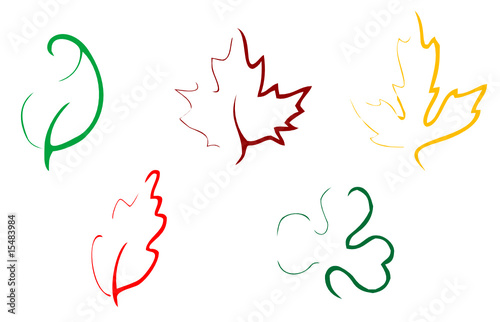 Set of leaves icons