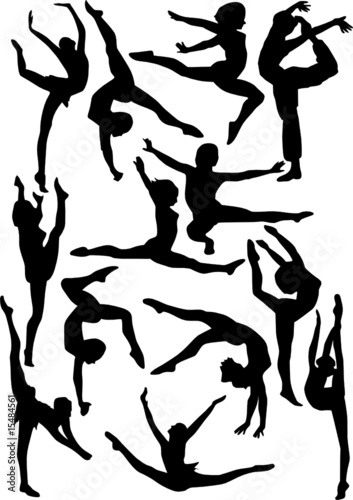 set of gymnast silhouettes