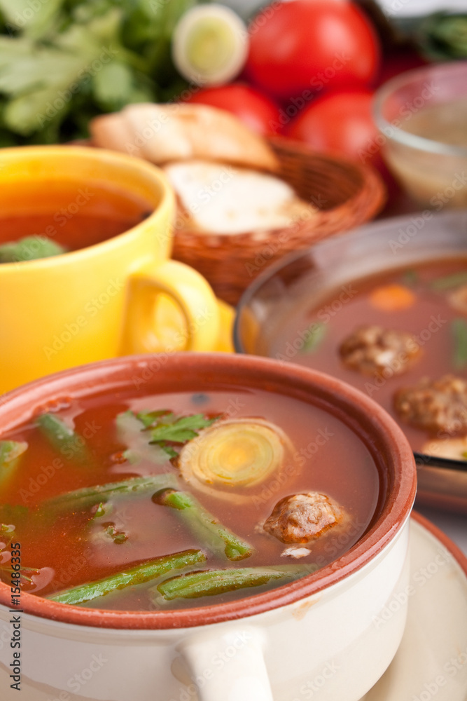 vegetable soup with meatballs and green beans vegetable soup with meatballs and green beans