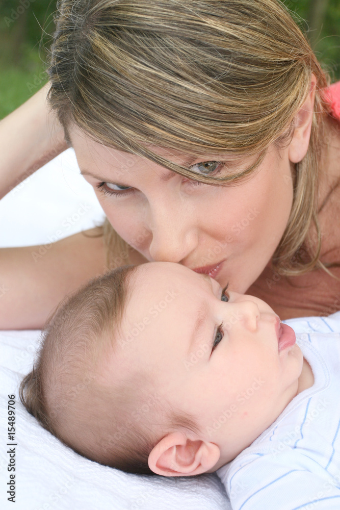 Mother Kissing Baby Boy Mother Kissing Baby Boy