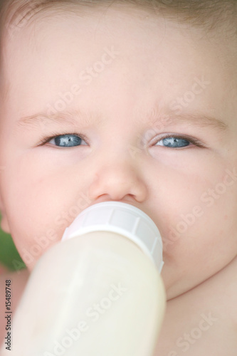 Baby bottle feeding milk
