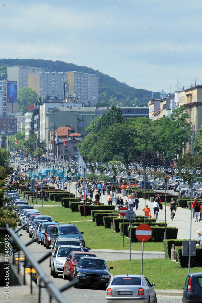 Fototapeta premium Skwer Kosciuszki street in Gdynia, Poland