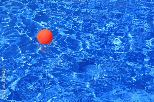 Red ball and blue water