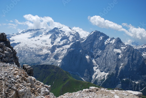 Marmolada vista dal monte Sella photo