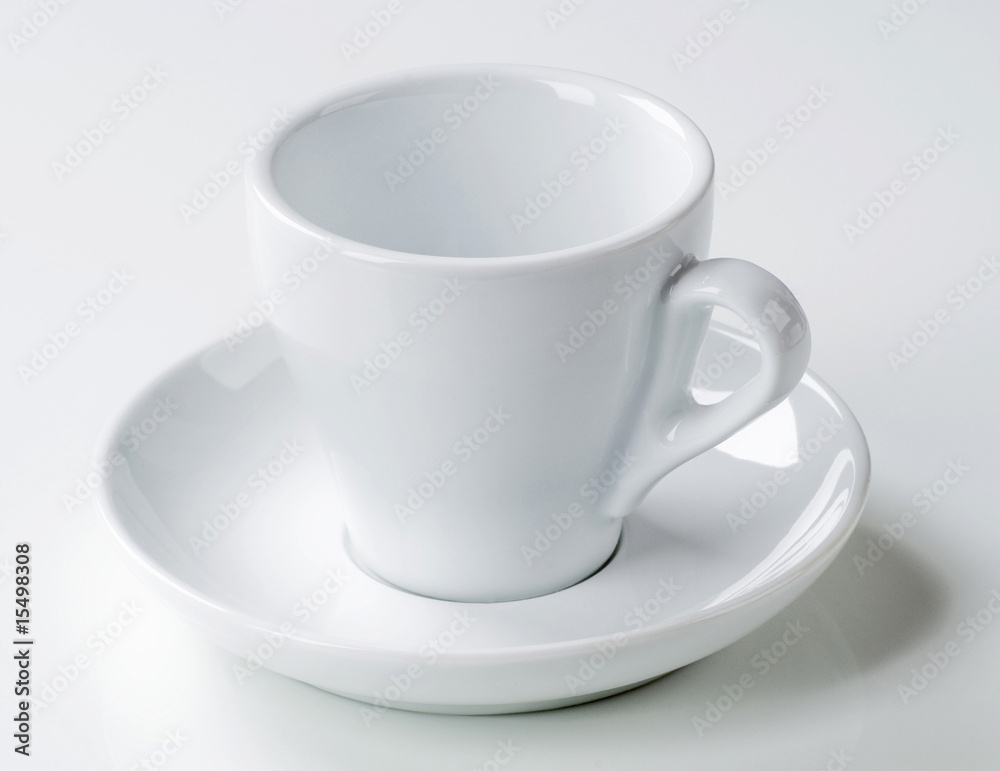 White cup and saucer White cup and saucer