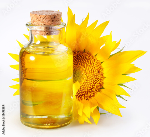 bottle with sunflower-seed oil