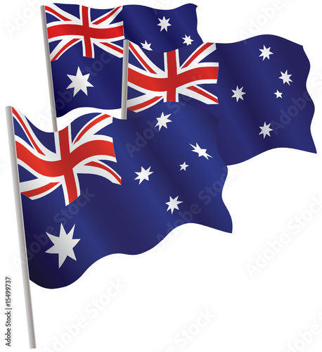 Commonwealth of Australia 3d flag. Vector illustration.