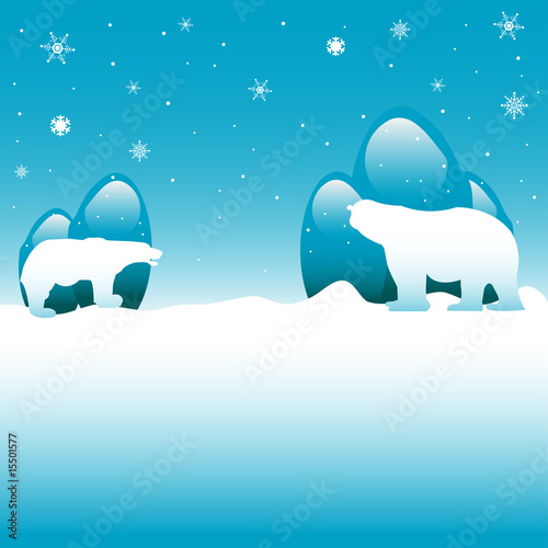 Background with polar bears © Oxlock