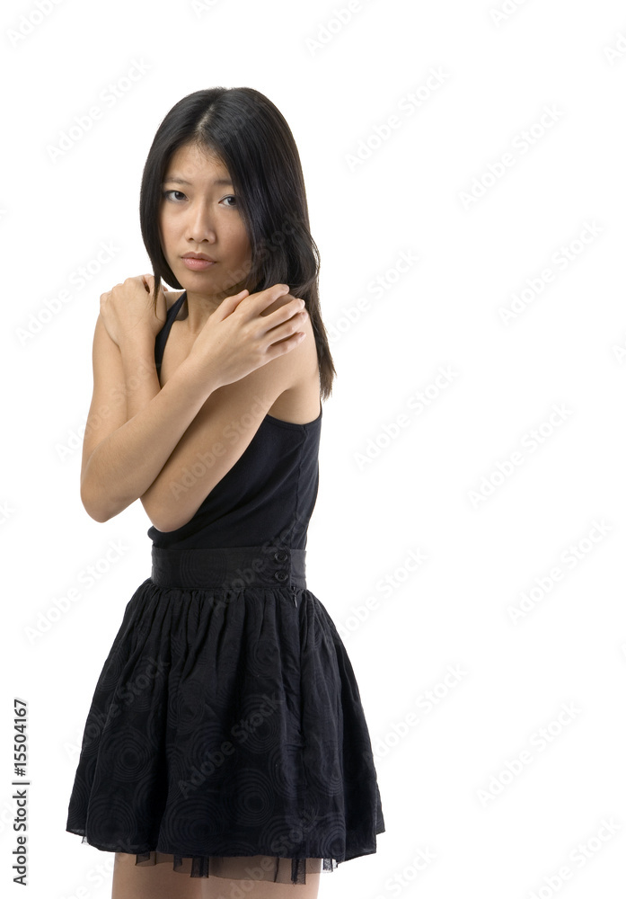 defenseless girl - isolated on white background defenseless girl - isolated on white background