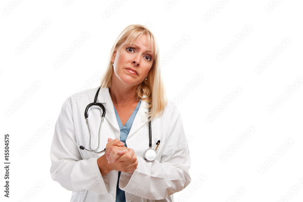Concerned Female Blonde Doctor Concerned Female Blonde Doctor