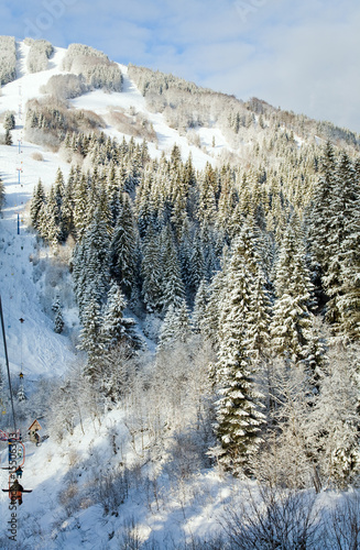 winter ski ropeway