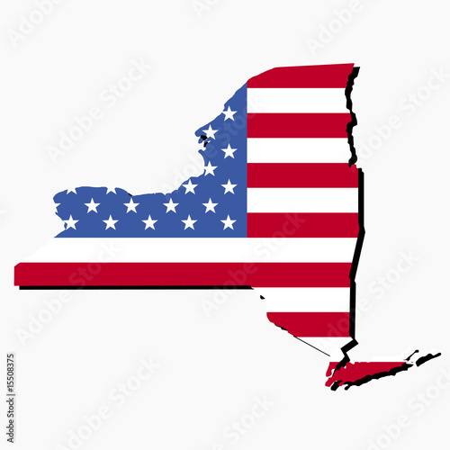 New York map flag
