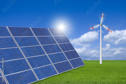 Solarzellen, Windrad
