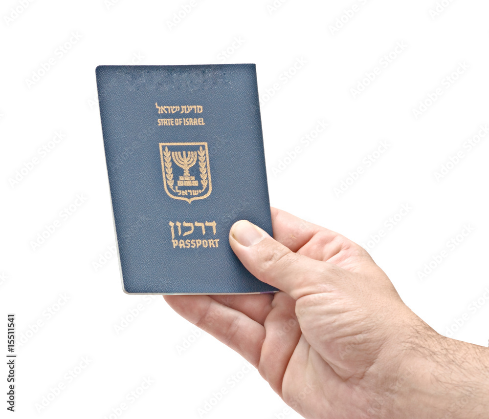 Israel passport in hand of the holder