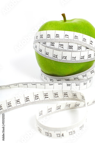 Green apples measured  the meter, sports apples