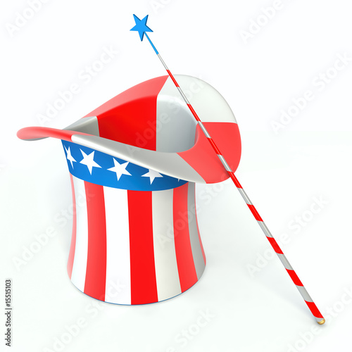 hat uncle sam and magic wand