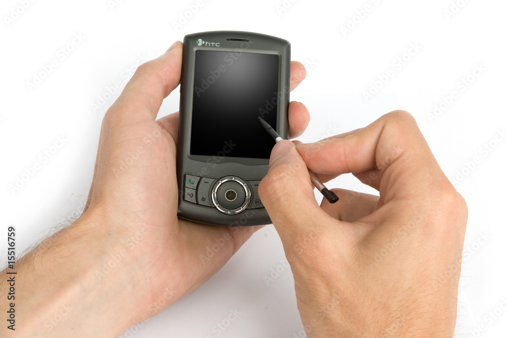 Mobile phone in man hand Mobile phone in man hand