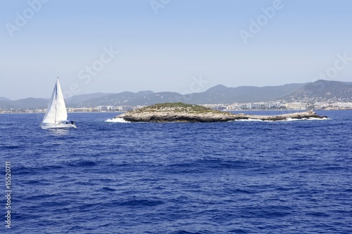 Ibiza mediterranean island blue seascape