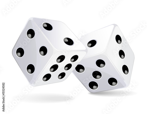 Vector illustration of white dices