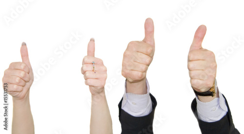 human hands showing okay sign isolated over white