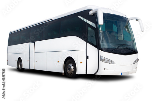 Fotobehang White Tour Bus