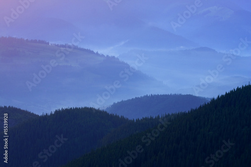 Mountains landscape with fog © Pavlo Klymenko