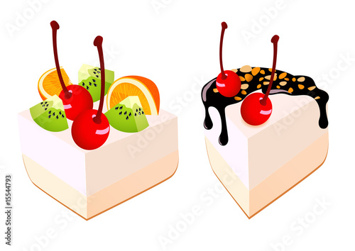Cakes with fruit